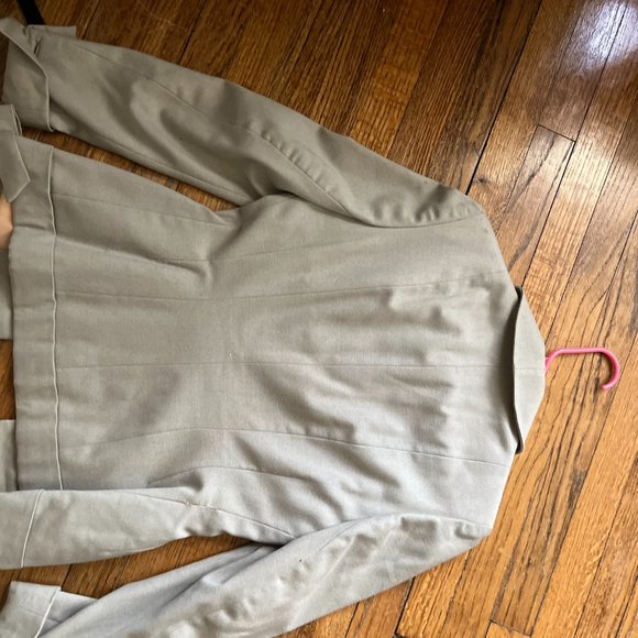 victorian couture golden age tannish light green wool blazer very DIOR! - Picture 3 of 7